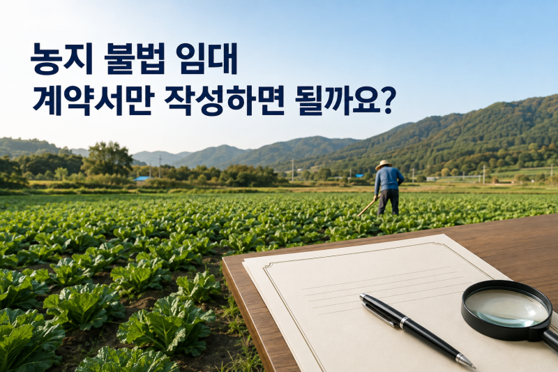 농지 불법 임대, 지금 계약서를 작성하면 될까요? 정리방법과 주의사항
