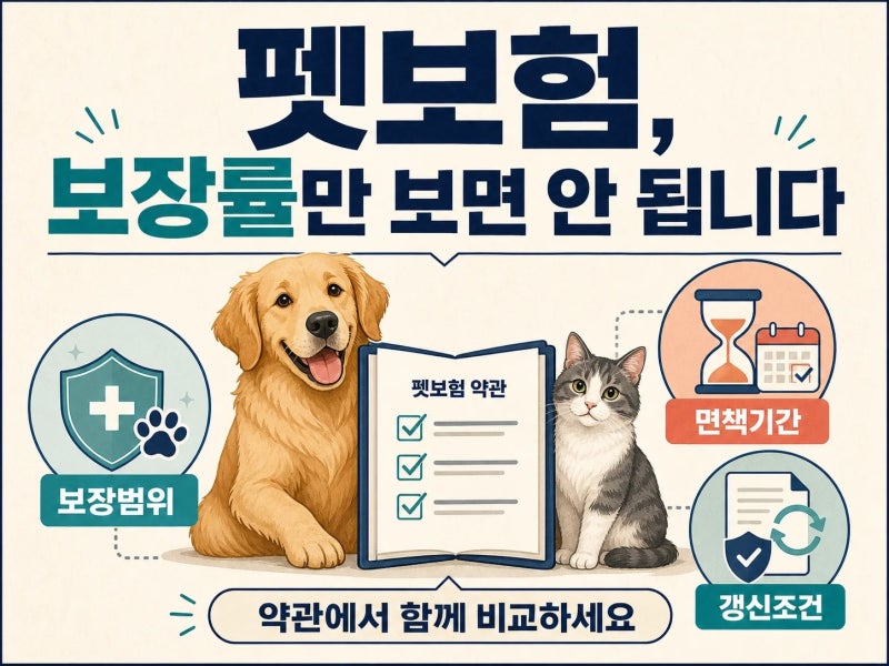 가입을 고민할 때 펫보험 비교 전 보장범위·면책기간·갱신조건, 실제 보장을 가르는 것은 ....