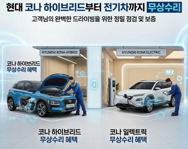 현대 코나 하이브리드부터 전기차까지 무상수리 블루핸즈 입고전 3가지만 체크해 보세요