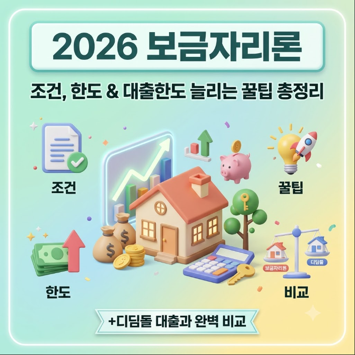 2026 보금자리론 조건 한도 및 대출한도 늘리는 꿀팁 총정리 (+디딤돌 대출과 완벽 비교)