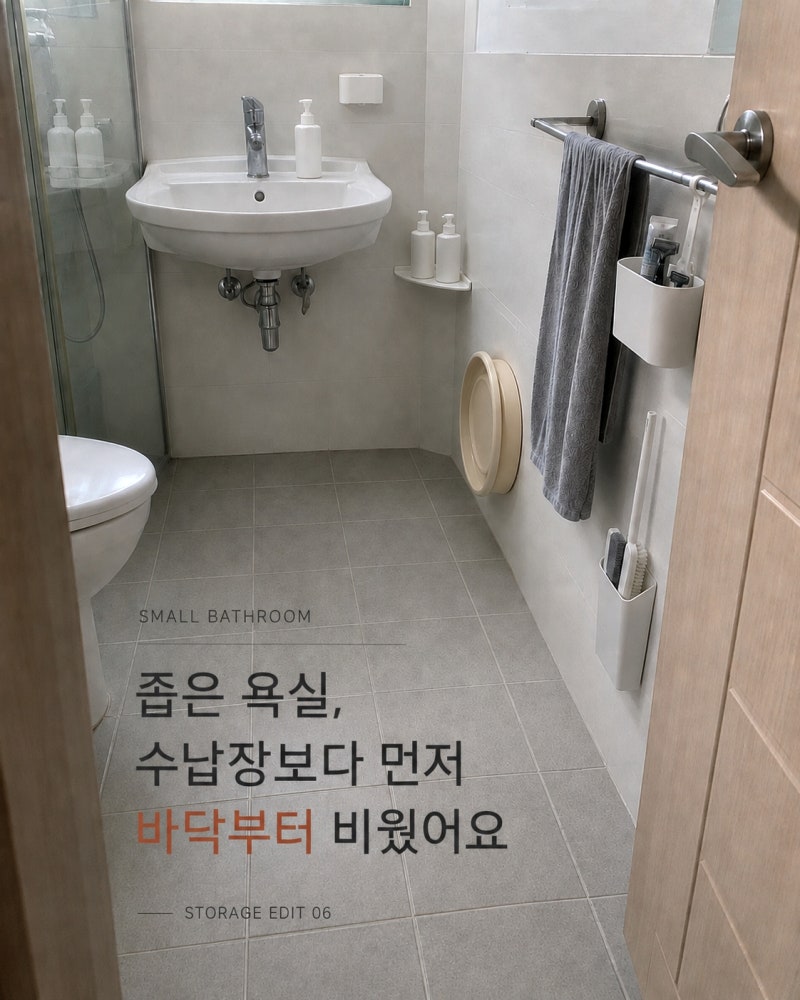 작은욕실인테리어 다이소추천템 깔끔한 틈새 정리수납
