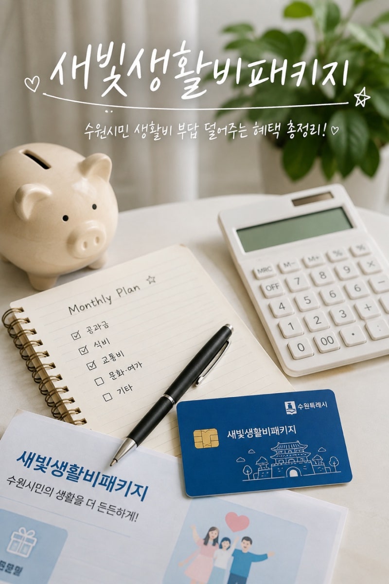 수원 새빛 생활비 패키지 총정리 신청가능한 수원시 지원금 확인하세요