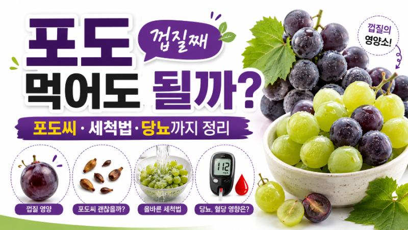 포도 껍질과 씨까지 먹어도 될까? 세척법·하루 적정량·당뇨 주의사항