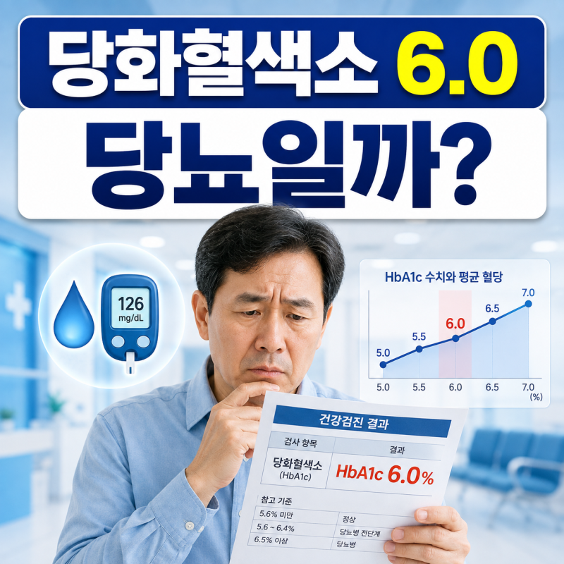 당화혈색소 6.0 나왔다면? 당뇨인지 확인해야 할 기준
