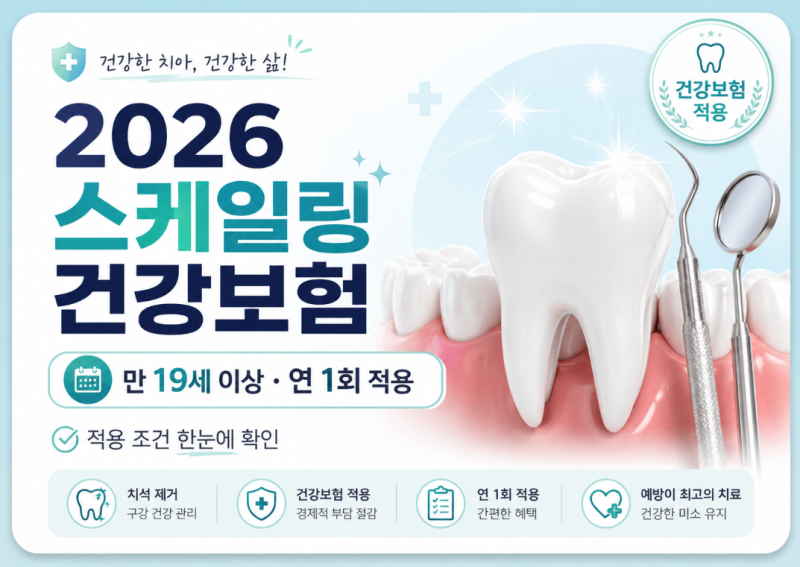 2026 치과 건강보험 총정리｜스케일링·임플란트 보험 적용 조건과 가까운 치과 찾기