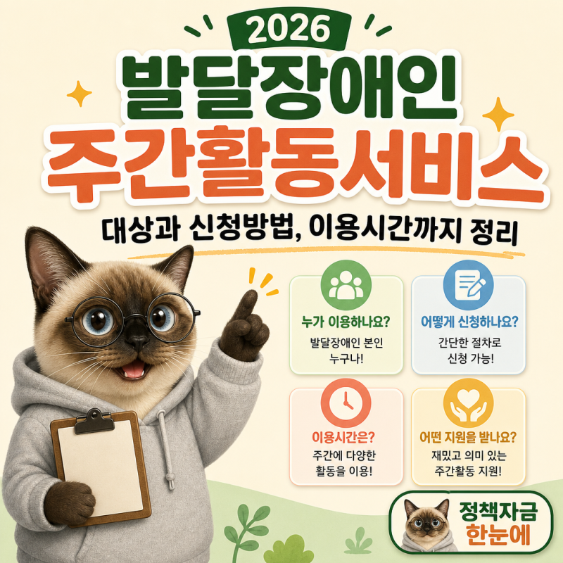 2026 발달장애인 주간활동서비스 대상과 신청방법, 이용시간까지 정리