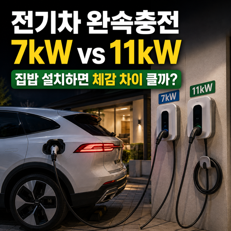전기차 완속충전 7kW vs 11kW｜집밥 설치하면 체감 차이 클까?
