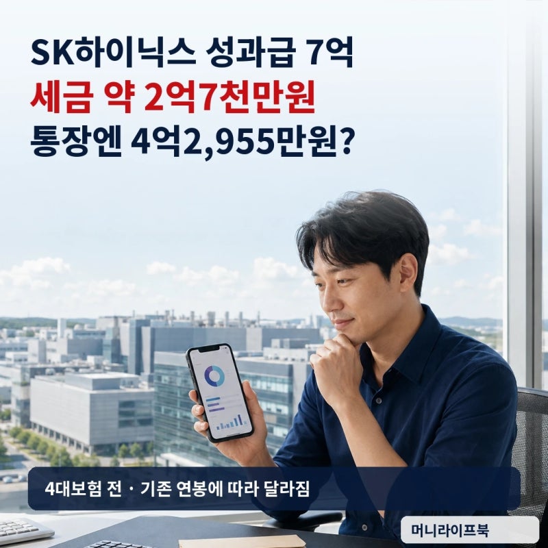 SK하이닉스 성과급 7억 세금 2억7천만원? 실수령액 계산