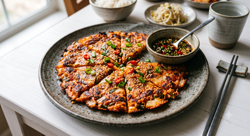 김치전 바삭하게 만드는법 (황금비율 김치전 반죽 레시피 비법)