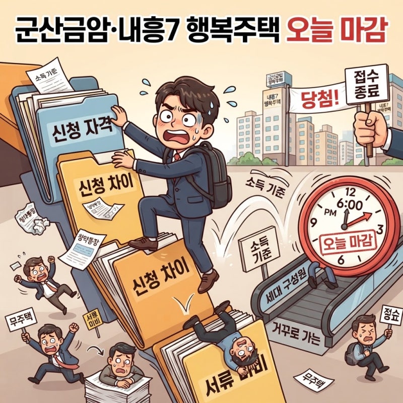 2026 : 군산금암·내흥7 행복주택 오늘 마감, 마지막 날 놓치기 쉬운 자격과 신청 차이