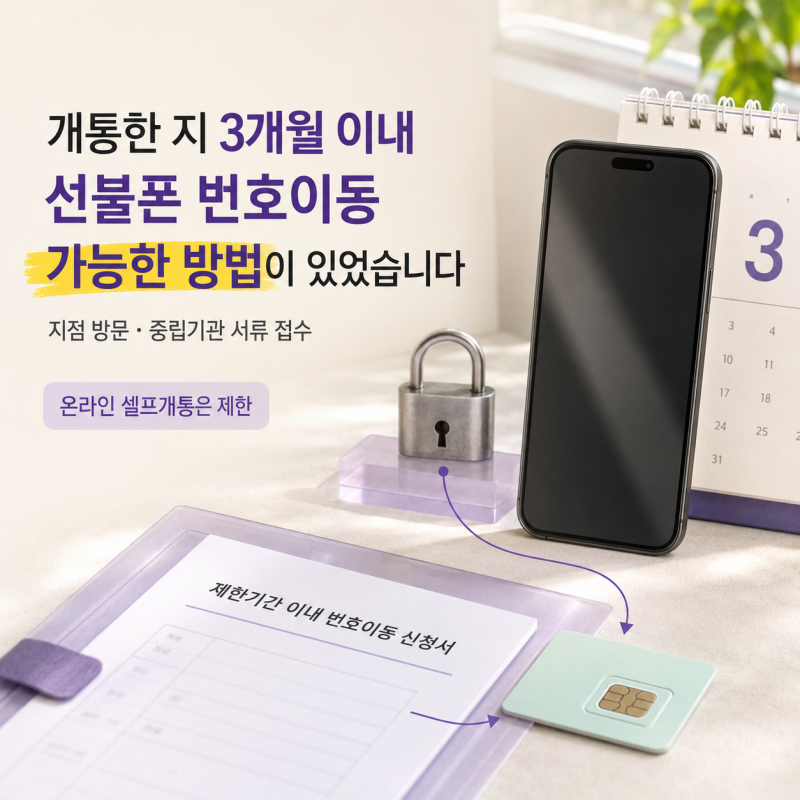 개통한 지 3개월 이내 선불폰으로 번호이동하는 방법을 공개합니다
