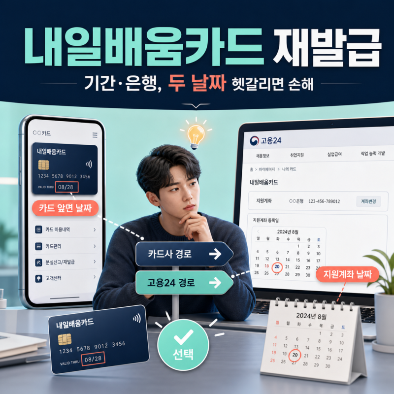 내일배움카드 재발급 기간·은행, 두 날짜 헷갈리면 손해