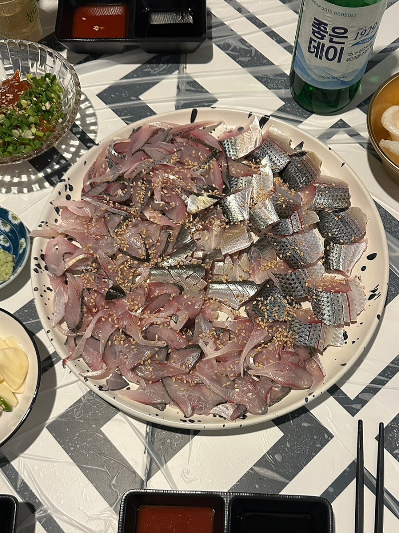 울산 달동 통전어회 생새우회 맛집, 한잔포차