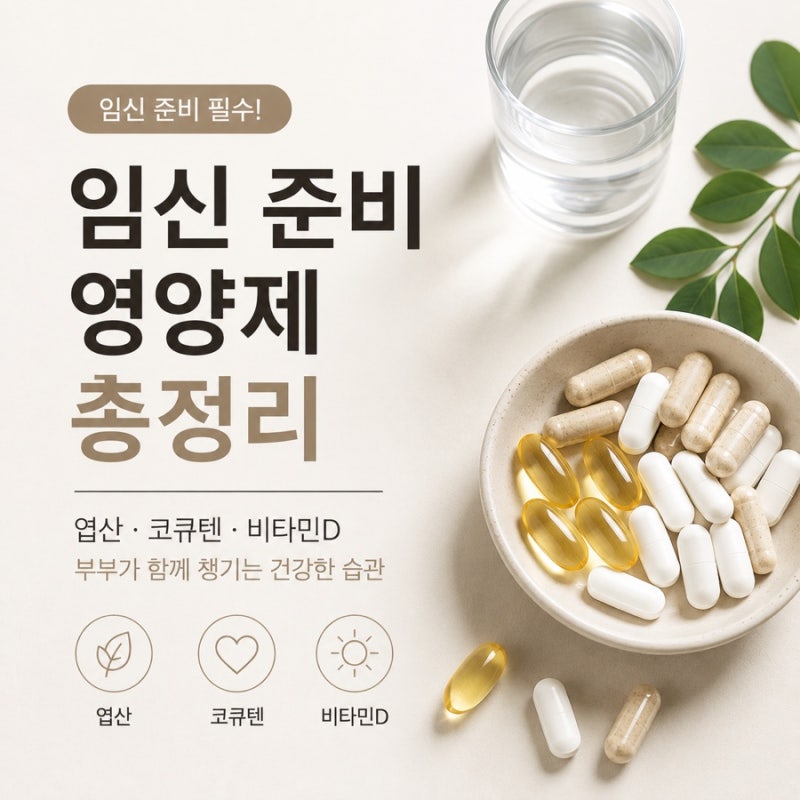 임신 준비 영양제 총정리｜엽산 코큐텐 비타민D 부부가 함께 챙기는 이유
