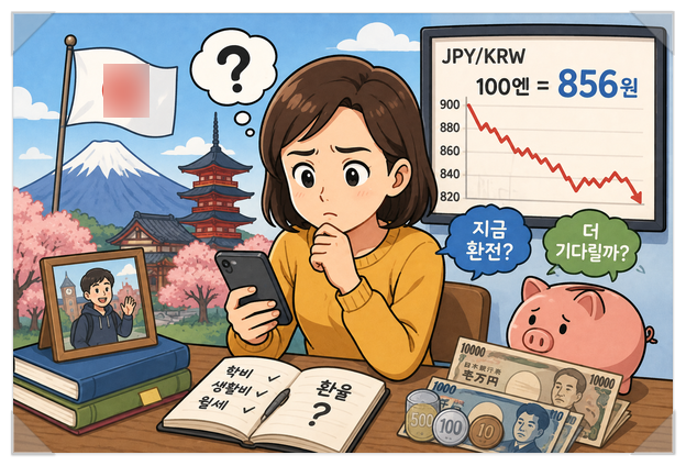 엔화가 다시 1달러에 160엔 (한화 850원)까지 떨어졌습니다 _ 일본 유학생 부모라면 지금 엔화....