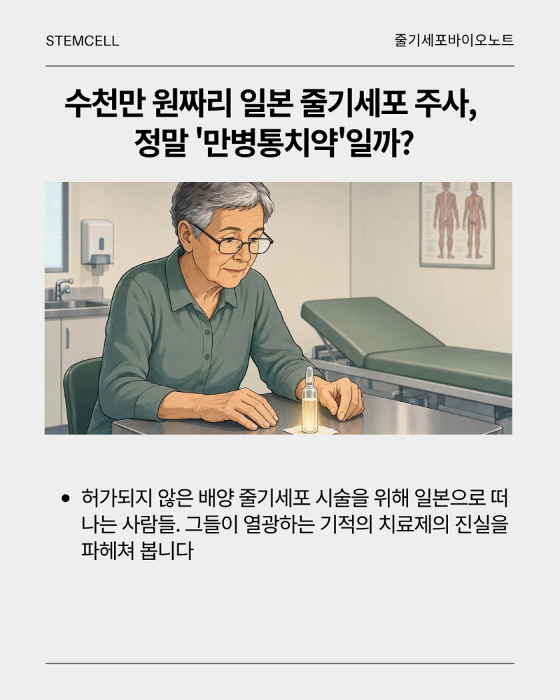 일본 줄기세포 주사는 만병통치약이 아니다.
