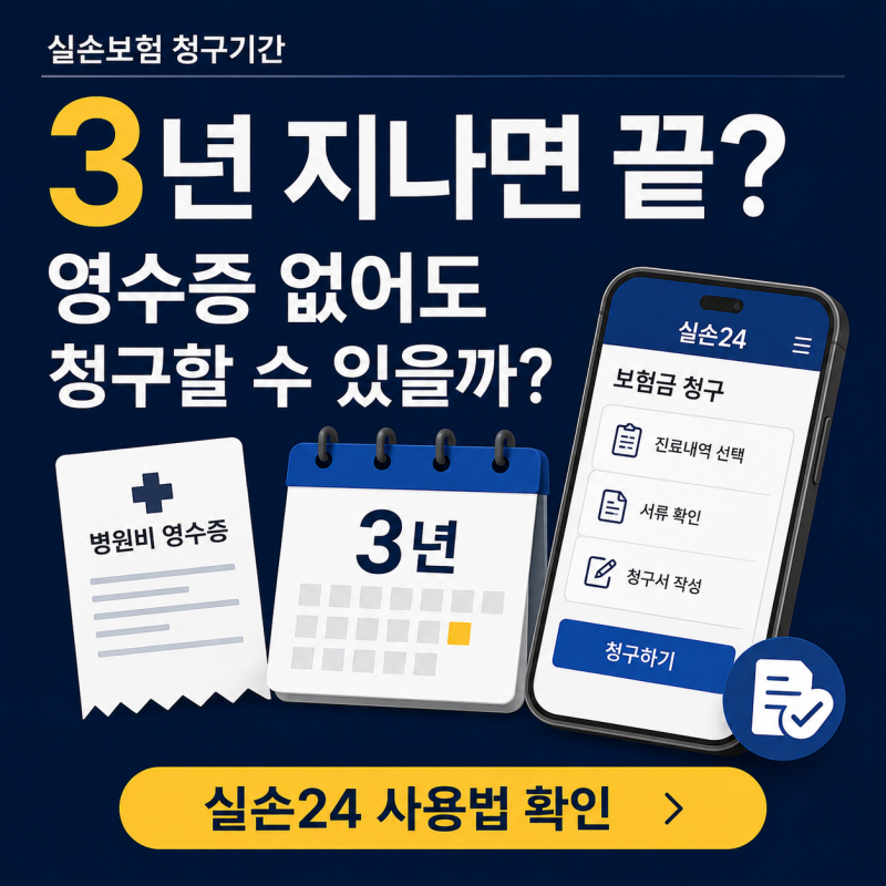 실손보험 청구기간 3년｜영수증 없어도 실손24로 청구할 수 있을까?
