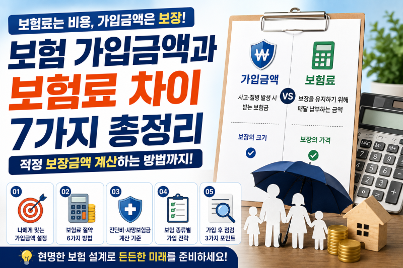 보험 가입금액과 보험료 차이 7가지, 적정 보장금액 계산하는 방법