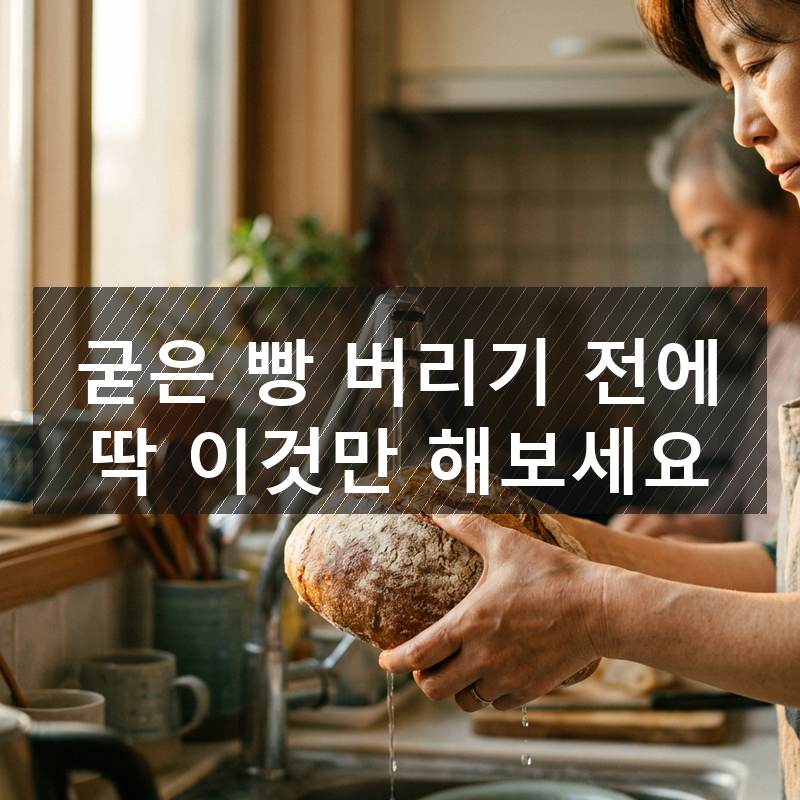 돌덩이가 된 바게트, 버리려다 물을 뿌려봤는데