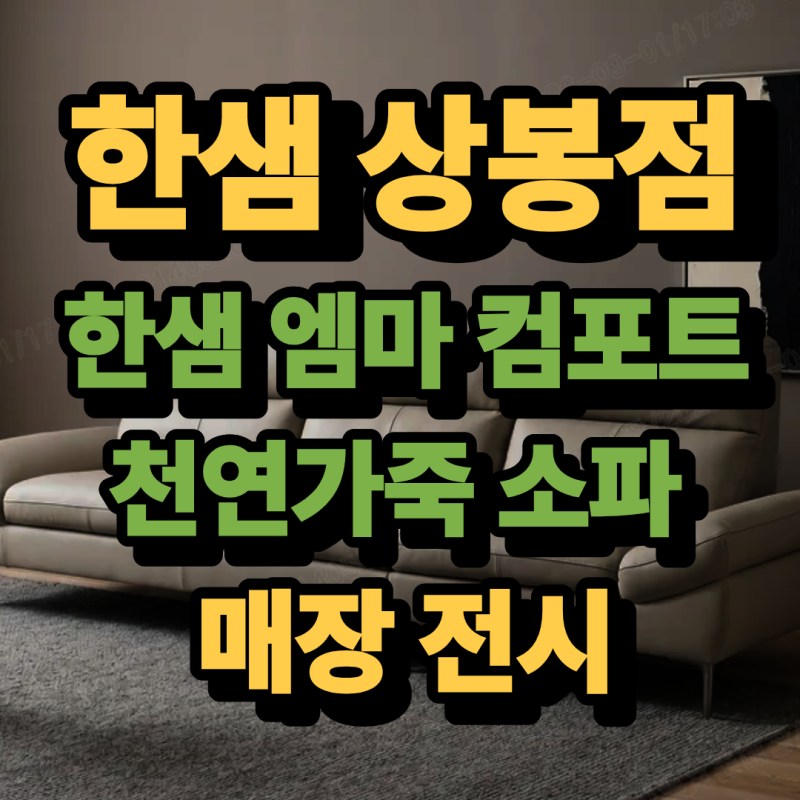 [한샘 상봉점] 편안함과 가성비·가심비 다 잡은 한샘 엠마 컴포트 천연가죽 소파 매장 전시!