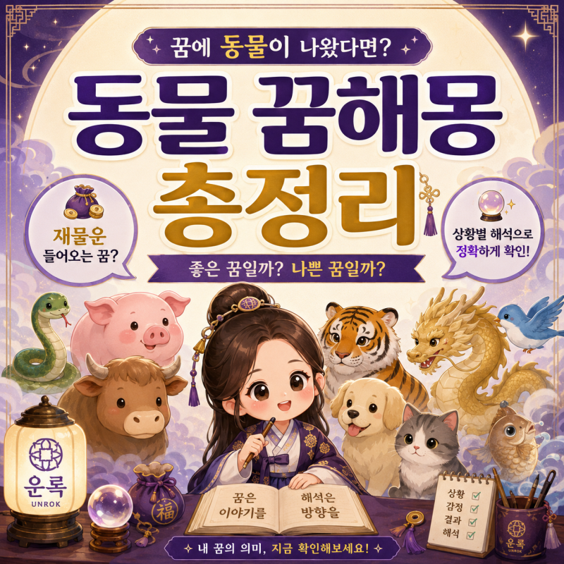 동물 꿈해몽 총정리, 꿈에 동물이 나오면 좋은 꿈일까?