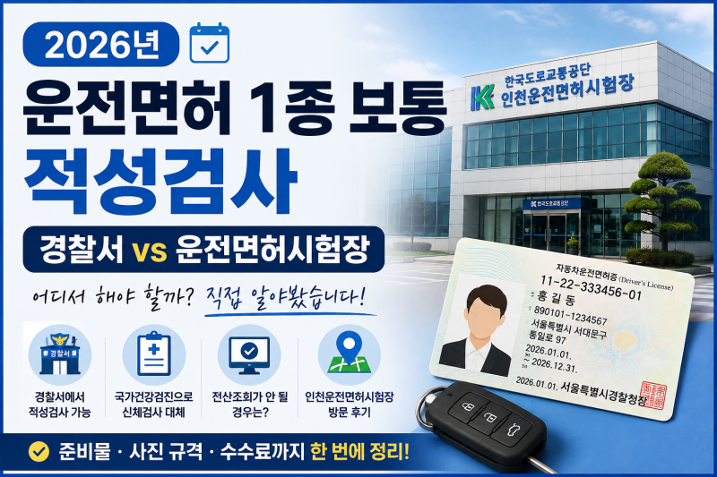 1종 보통 운전면허 적성검사 직접 다녀왔습니다｜2026년 갱신기간 변경·준비물·비용 총정리