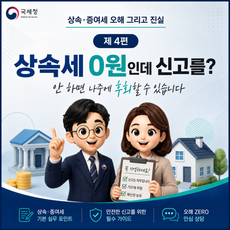상속/증여세 오해 그리고 진실 (제 4편 - 상속세 0원인데 신고를? "안 하면 나중에 후회할 수 ....