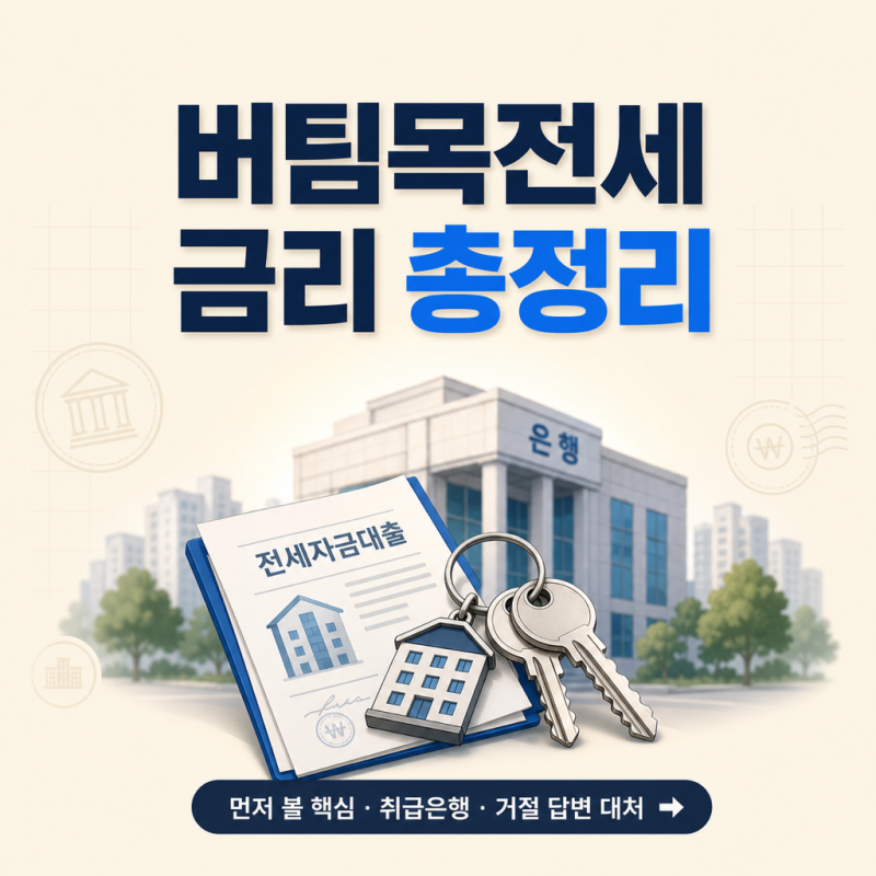 버팀목전세대출 취급은행 금리와 대출조건 총정리