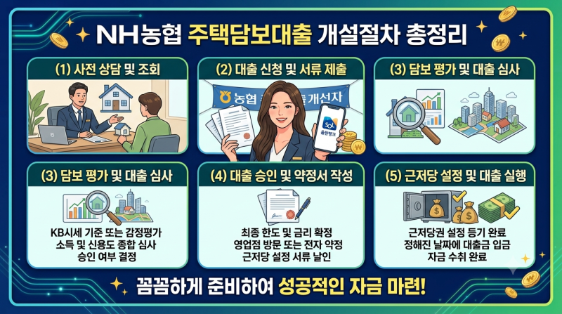 농협 주택담보대출 개설하기 총정리: 조건부터 한도, 금리, 신청 절차까지