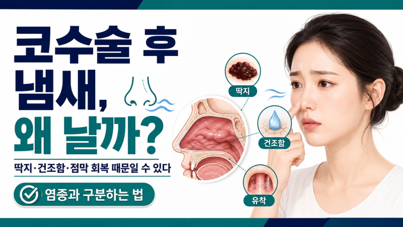 코수술 후 코에서 이상한 냄새가 나는 이유 — 딱지·건조함·점막 회복과 유착