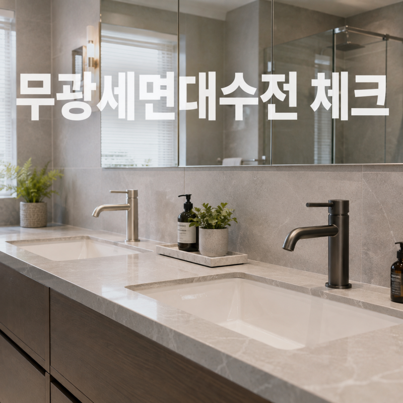 무광세면대수전 고르는 법, 물때부터 소재와 높이까지 체크