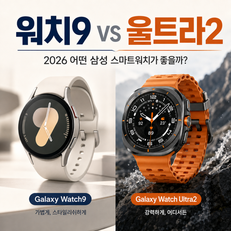 갤럭시 워치9 vs 워치 울트라2 비교, 2026년 어떤 삼성 스마트워치가 좋을까?