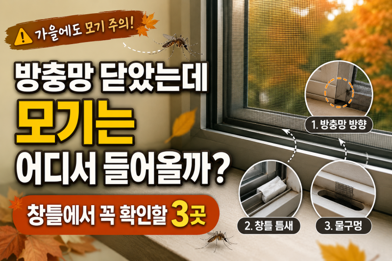 가을모기가 계속 들어오는 이유 방충망보다 먼저 확인할 곳