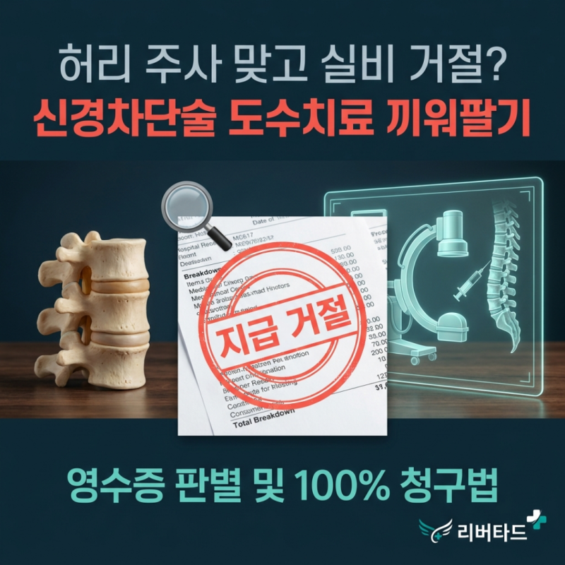 "허리 주사 맞고 실비 청구했더니 거절?" 신경차단술 도수치료 끼워팔기 판별법