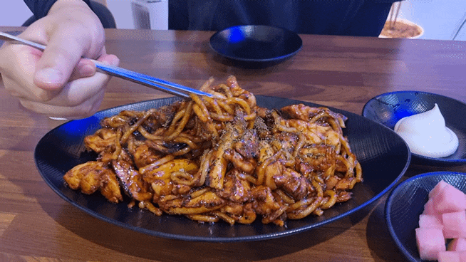 홍천 치킨 맛집 프랑킨바베큐치킨 홍천점, 우동사리 양념 바베큐치킨 후기