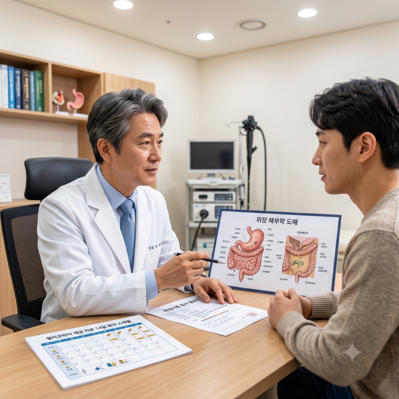 헬리코박터균 치료 14일 제균약 복용 후기: 위내시경 양성 판정부터 부작용 견디고 요소호기....
