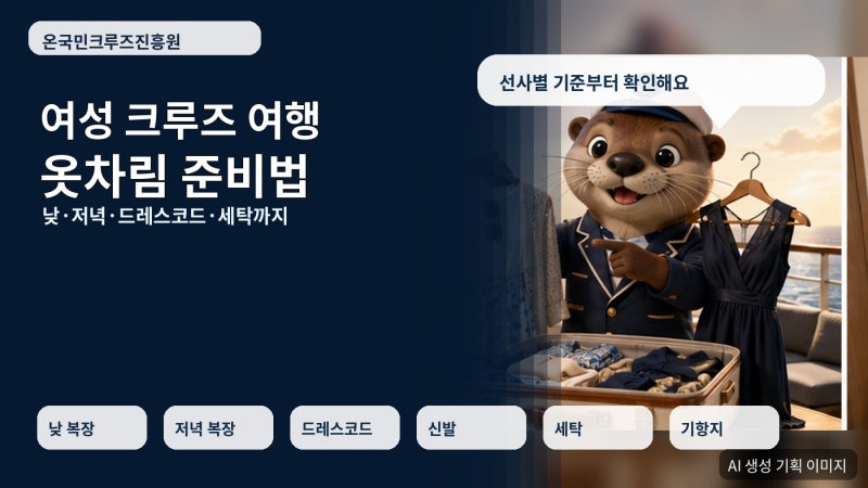 여성 크루즈 여행 옷차림 준비법｜낮·저녁 드레스코드부터 세탁까지