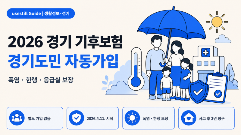 2026 경기 기후보험 총정리｜경기도민 자동가입·폭염·응급실 보장