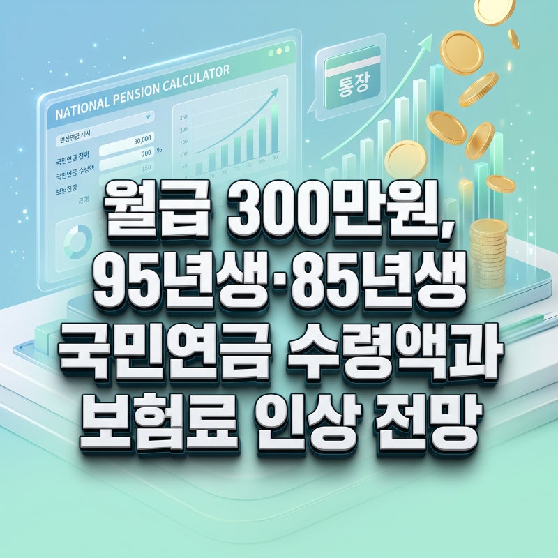 월급 300만원 95년생 85년생 국민연금 수령액과 보험료 인상 전망