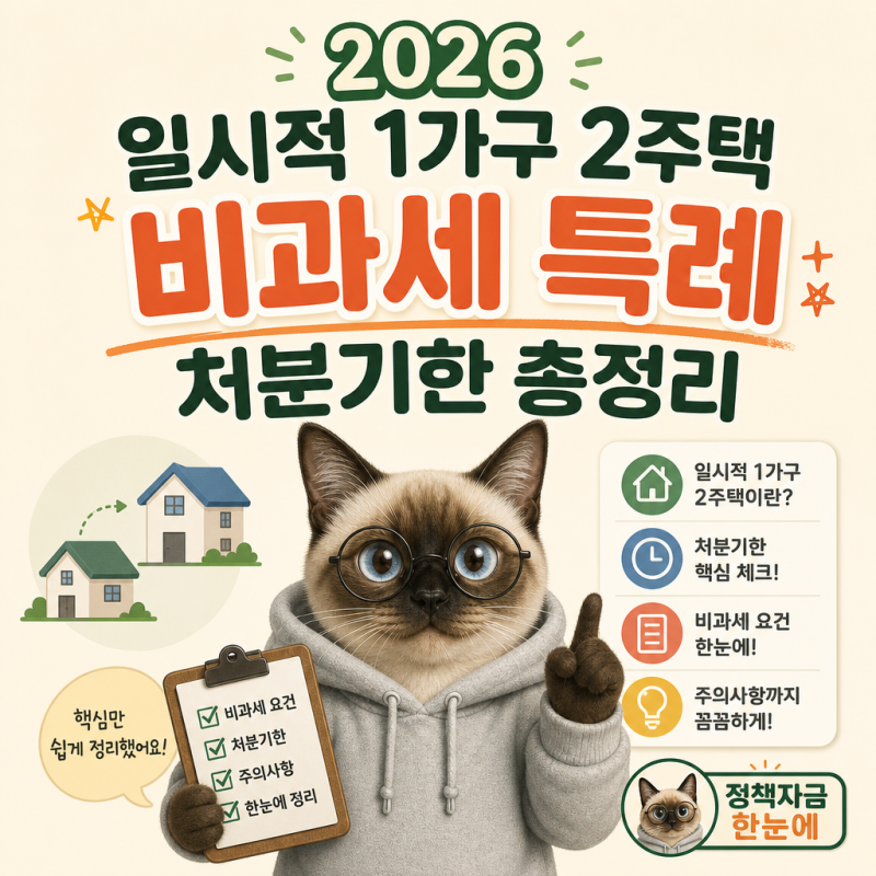 2026 일시적 1가구 2주택 비과세 특례 처분기한 총정리