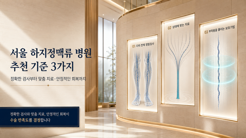 서울 하지정맥류 병원 추천 기준 3가지