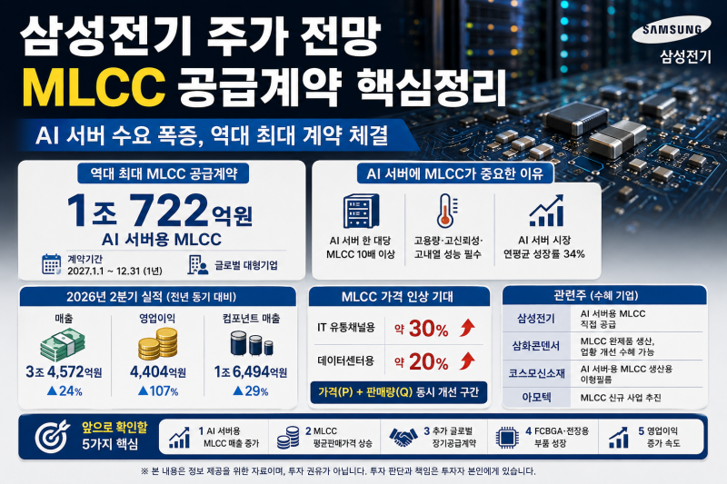 삼성전기 주가 전망, MLCC 공급계약·관련주 핵심정리