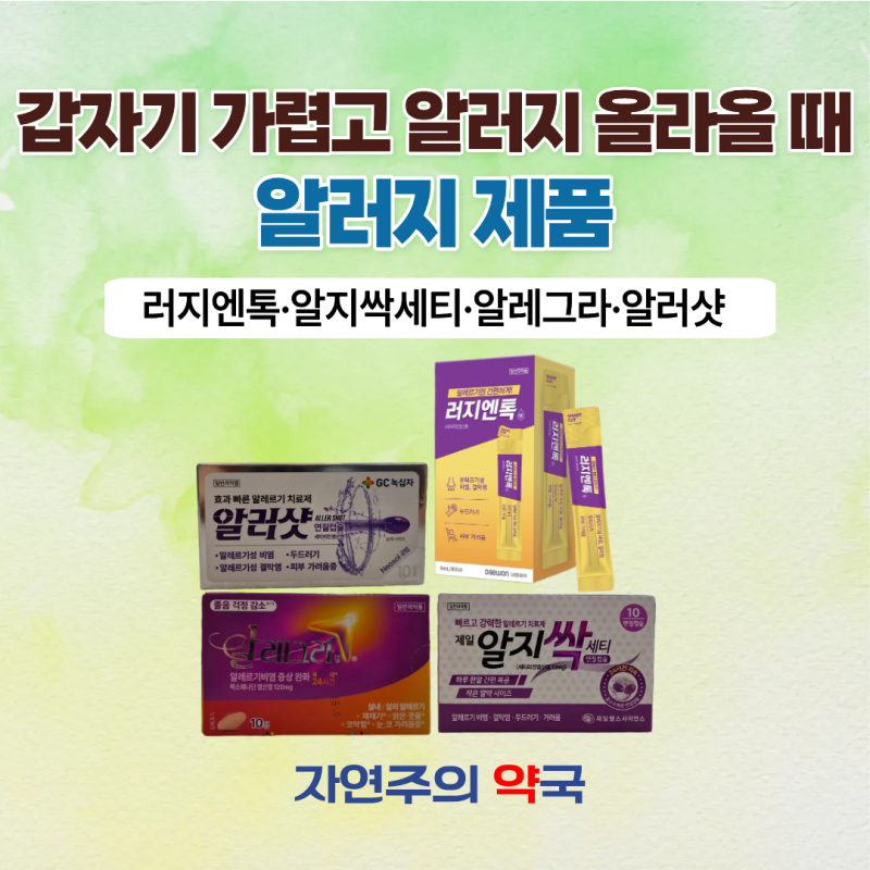 환절기 알러지약 정리｜알레그라정 두드러기 효과·복용법, 알러샷연질캡슐·러지엔톡액까....