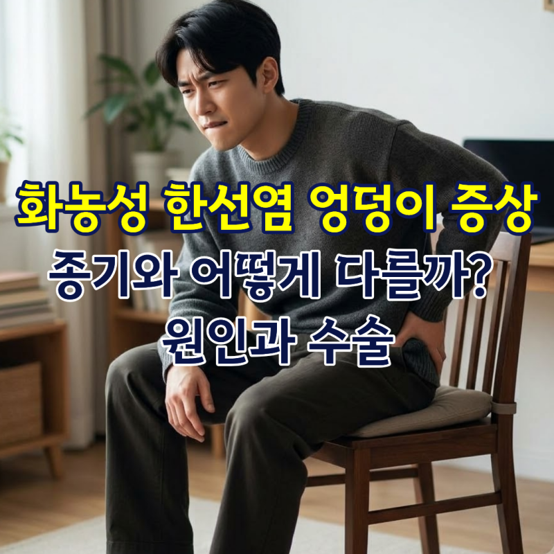화농성 한선염 엉덩이 증상 종기와 어떻게 다를까 원인과 수술