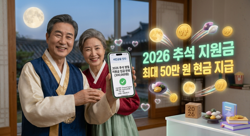 명절 전에 꼭 챙기세요! 2026 추석 명절 지원금 최대 50만 원 받는 법