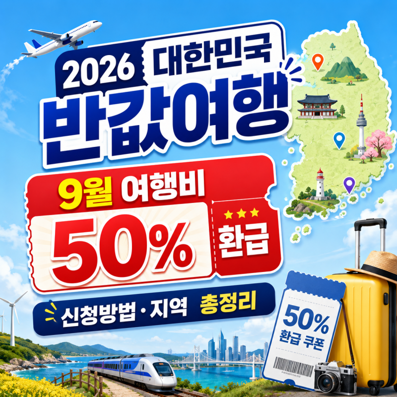 2026 대한민국 반값여행 신청방법｜9월 여행비 50% 환급 지역 총정리