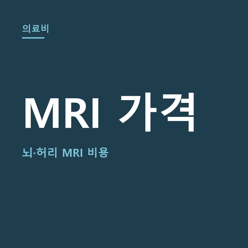 MRI 가격 총정리 (+뇌, 허리 MRI 비용)
