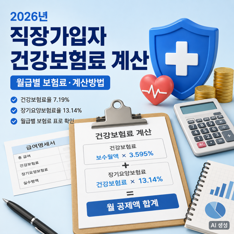 직장가입자 건강보험료 계산｜월급별 보험료·계산방법