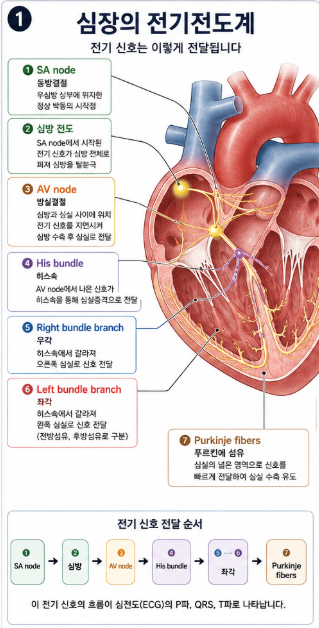 [응급구조사]심전도(ECG) 보는 법｜SA node부터 AV node, QRS, 전기축까지 쉽게 이해하기