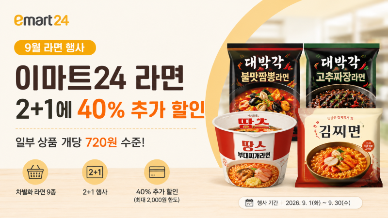 이마트24 라면 720원 가능? 2+1에 40% 할인까지 받는 방법